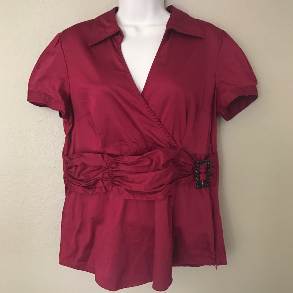 Cranberry Apt. 9 Blouse in Petite Large